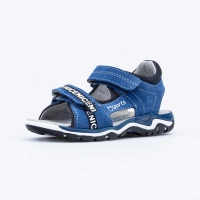424005-21 синий туфли летние дошкольные Комбинирован.